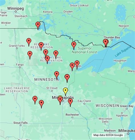 minnesota casino map,casinos in minnesota map